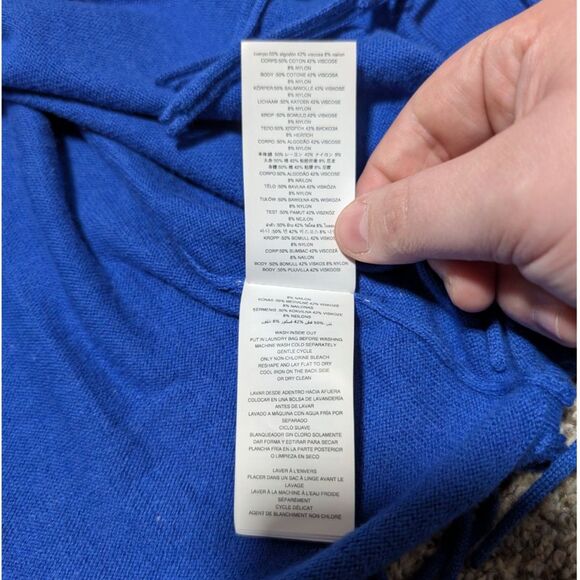 Michael Kors Women's Royal Blue Cowl‎ Neck Sweater Fringe Hem Size XL - Picture 10 of 10